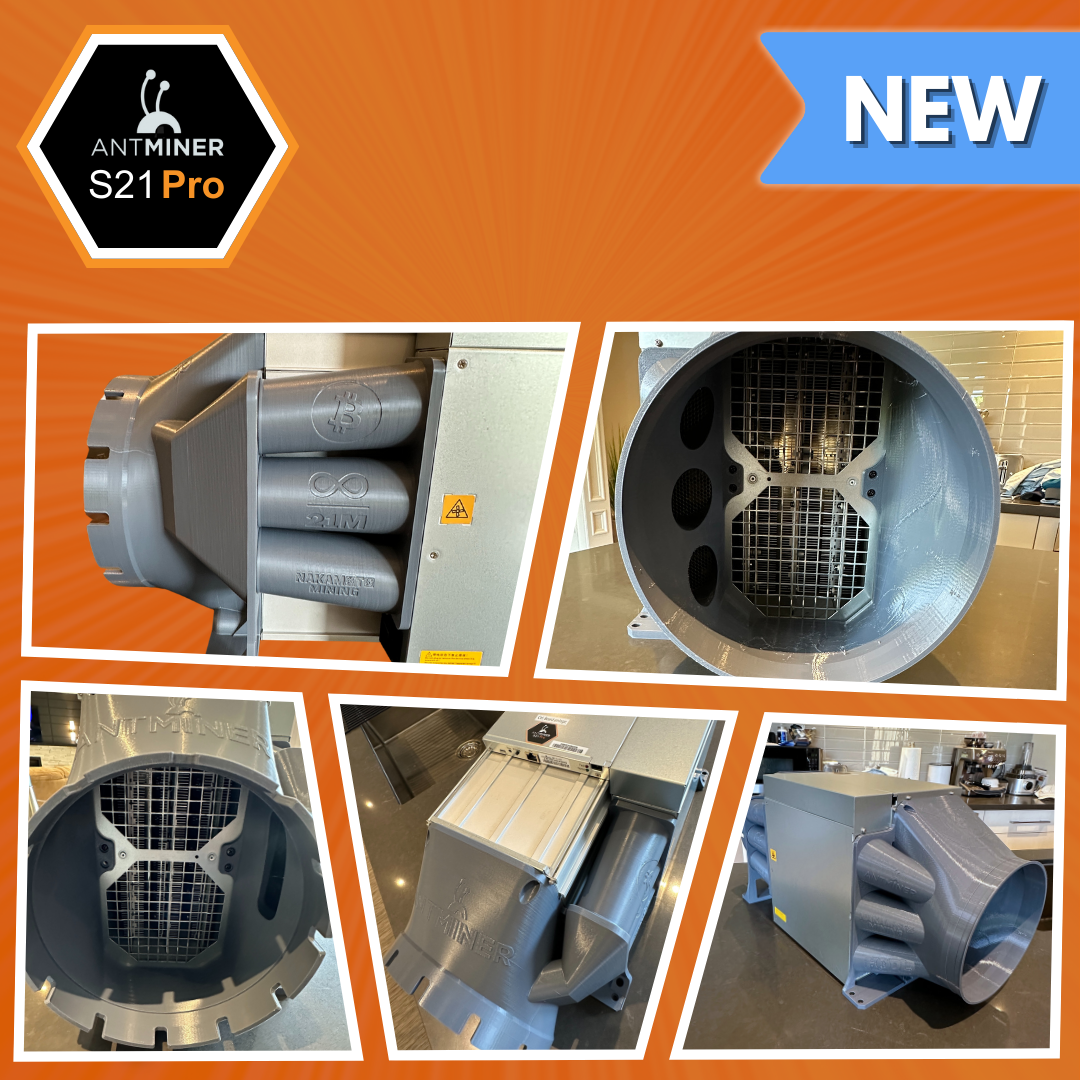 Antminer S21 Pro XP S21+ Wall-Mount Shrouds Kit (Intake + Exhaust Shrouds) v2.5
