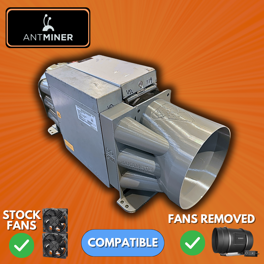 ANTMINER STOCK FAN Enabled Shrouds (8" Intake + Exhaust) v3.5