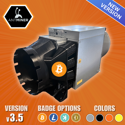 Antminer ASIC Crypto Miner Silencer Wall-Mount Kit for S21 S19 L9 KS7 (8" Intake + Exhaust Shrouds) v3.5