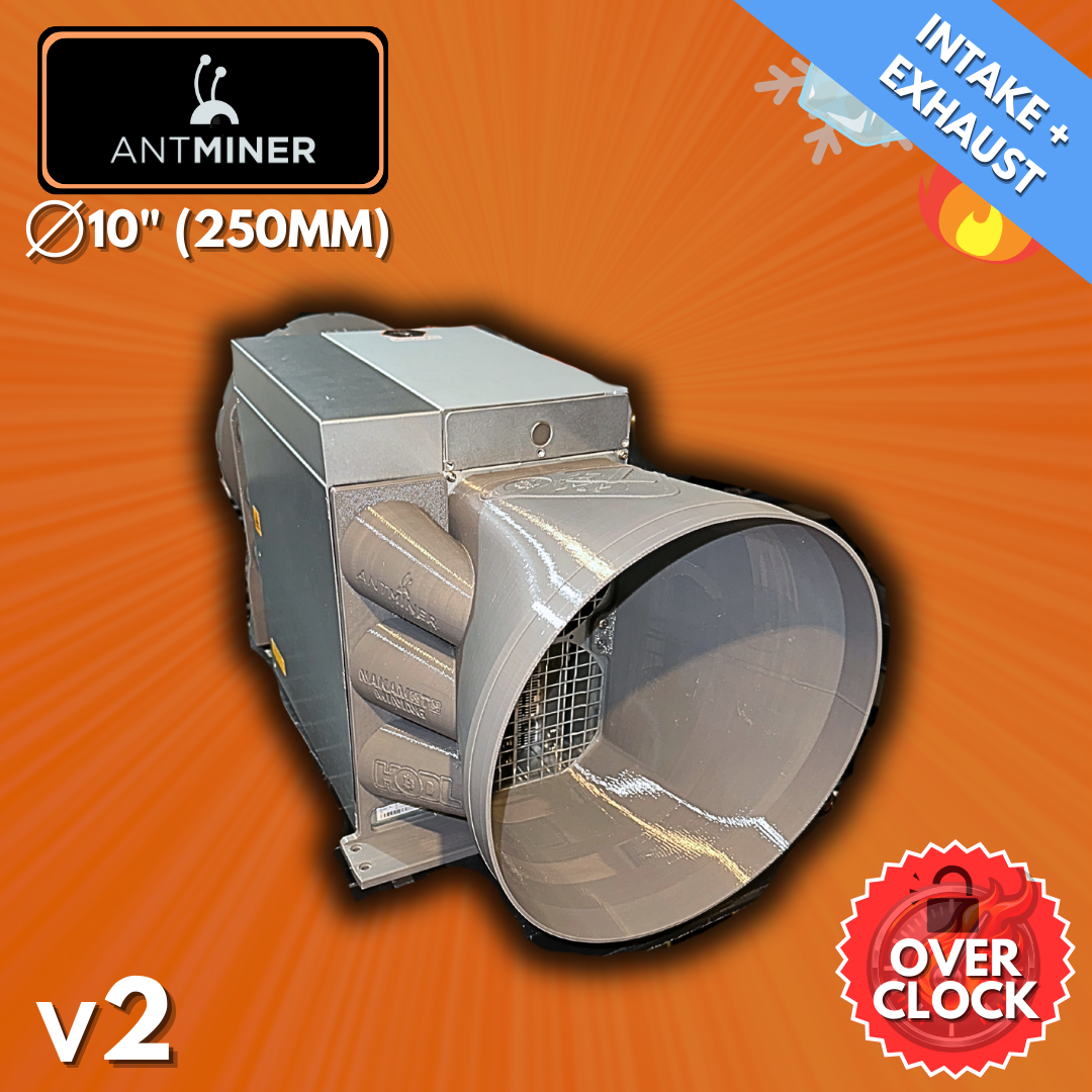 Antminer 10 Inch Overclock Kit (Intake + Exhaust Shrouds) for S21 S19 v2