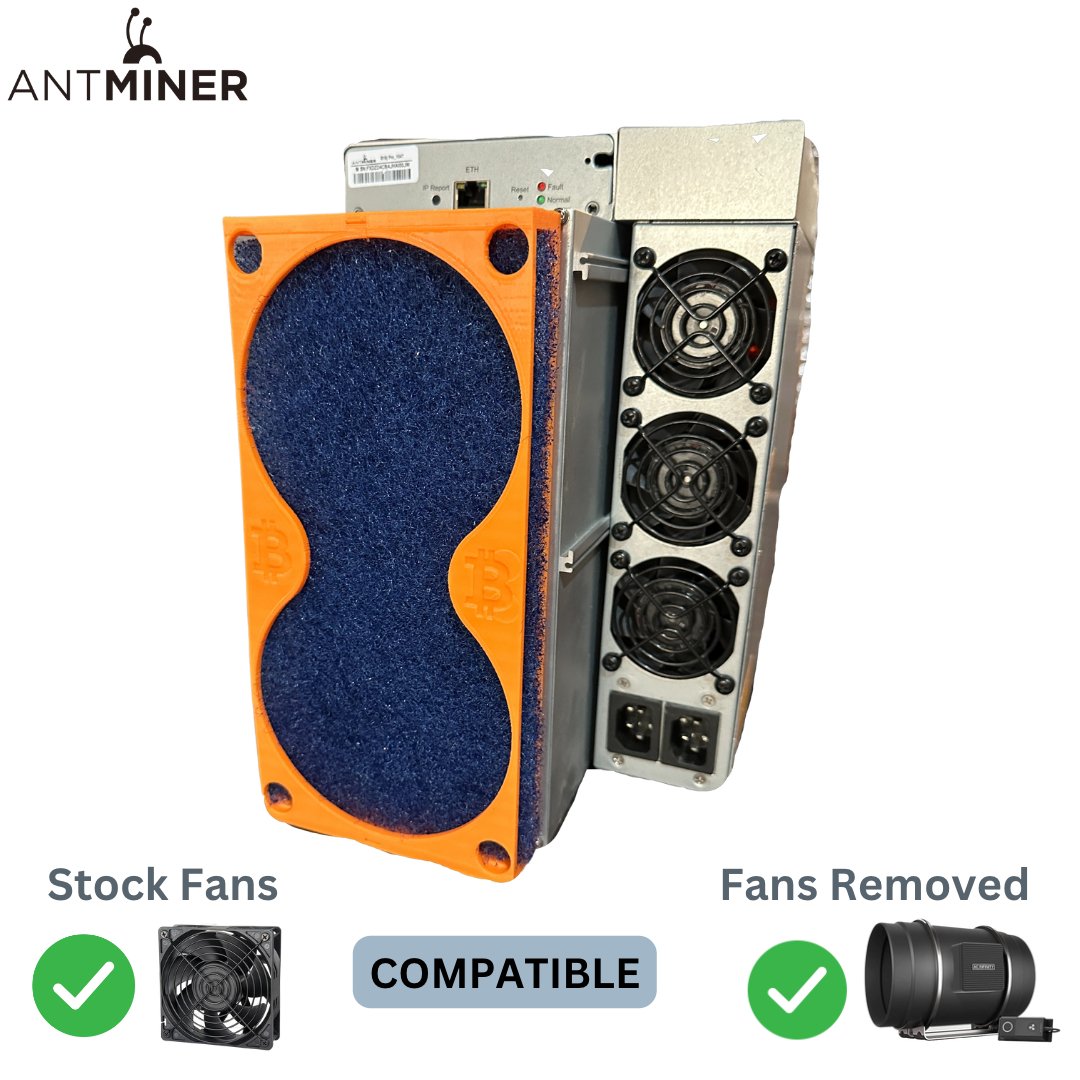 ANTMINER AIR INTAKE FILTER SHROUD FOR S19 L7 (Dual 120mm Fans)