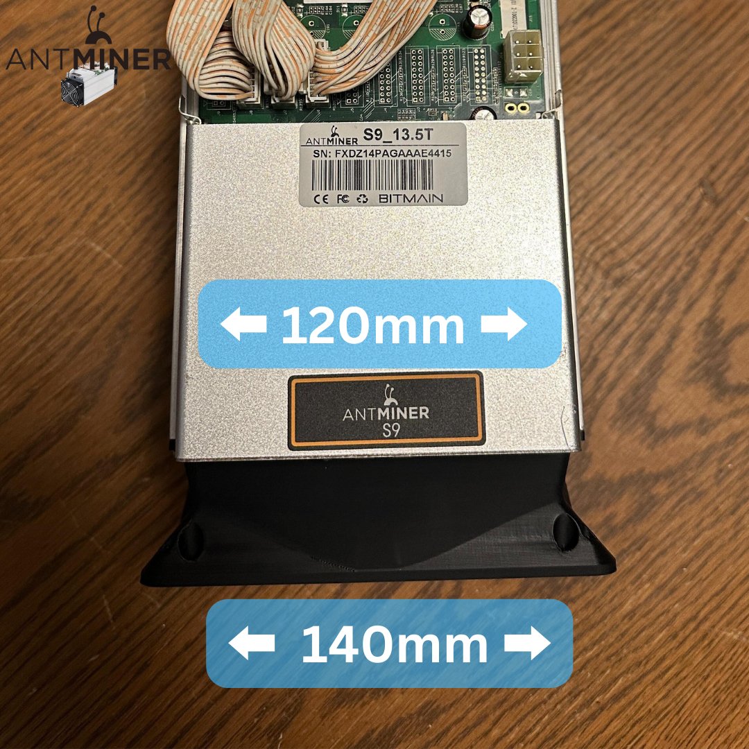 Antminer S9 — 120mm to 140mm Fan Adapter - Nakamoto Mining LTD.