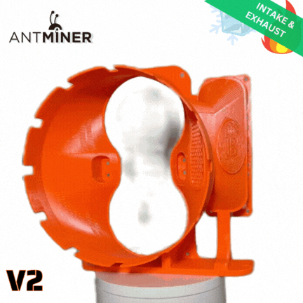 ANTMINER S19 Wall-Mount Kit (8" Intake + Exhaust Shrouds) V2 - Nakamoto Mining LTD.